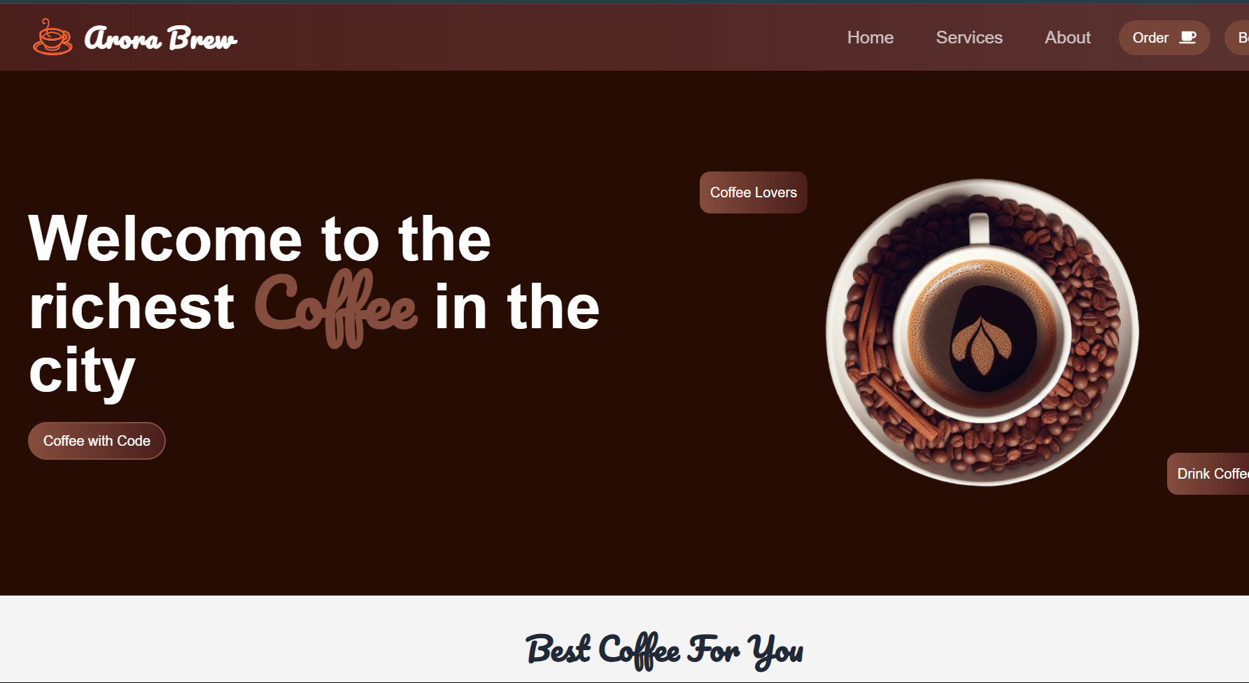Arora Brew - Coffee Shop App